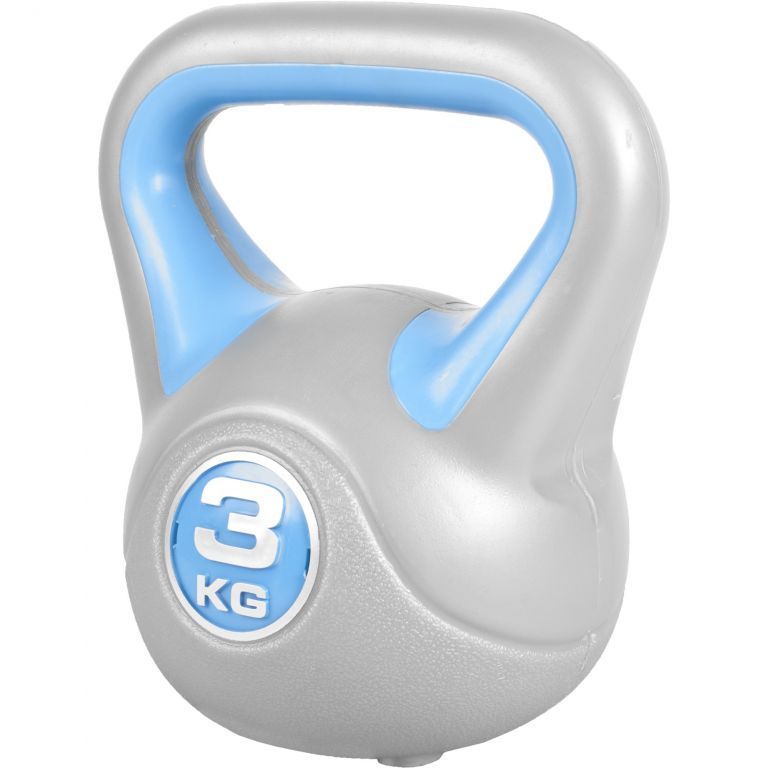 Gorilla Sports Kettlebell činka, vinylová, tyrkysová, 3 kg - Kokiskashop.cz