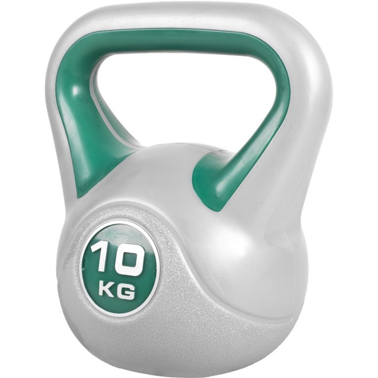 Gorilla Sports Kettlebell činka, vinylová, zelená, 10 kg - Kokiskashop.cz