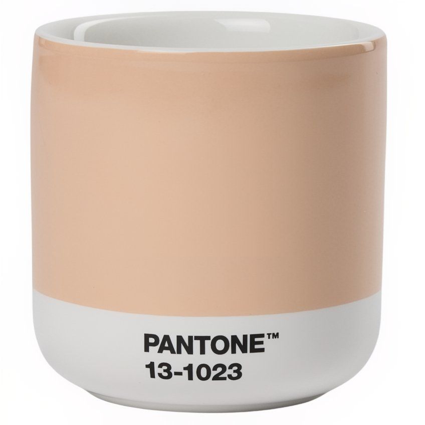 Světle oranžový porcelánový termohrnek Pantone Cortado Peach Fuzz 13-1023 175 ml - Designovynabytek.cz