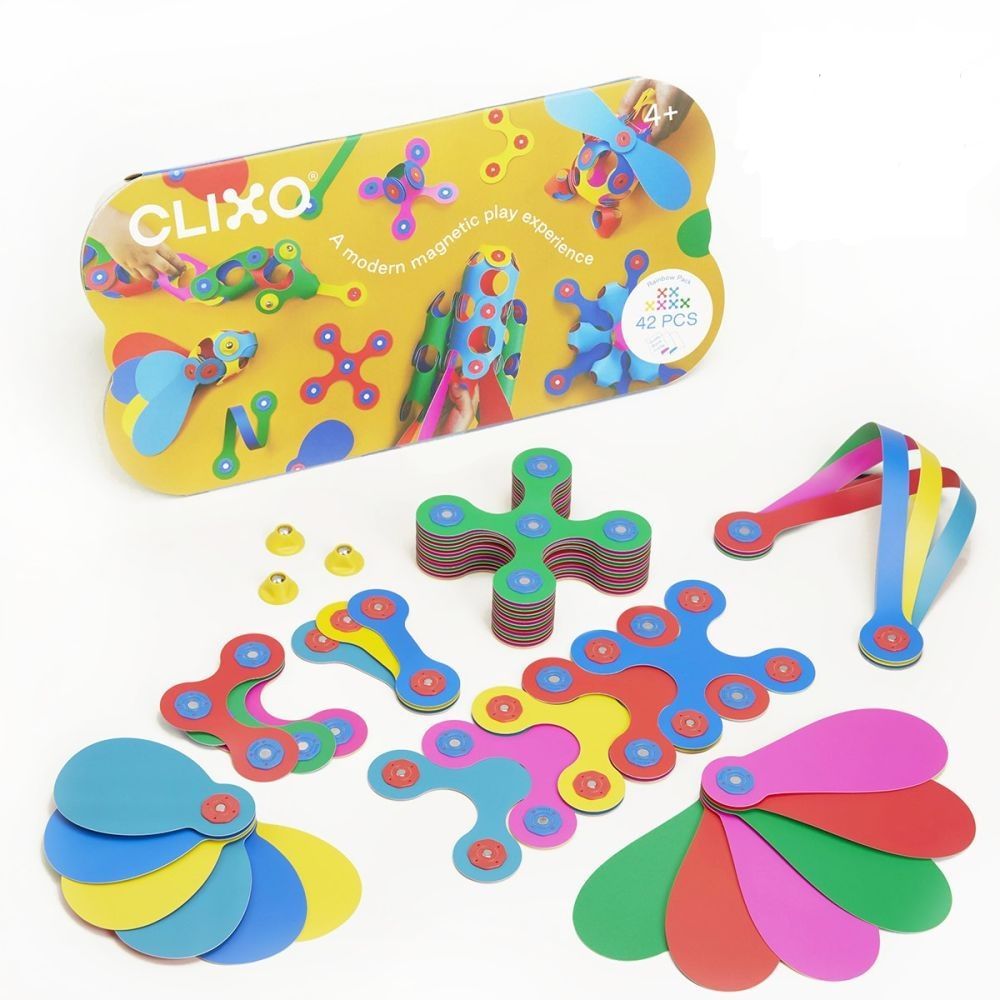 4L CLIXO: Magnetické bloky RAINBOW, 42 ks - Luceda.cz