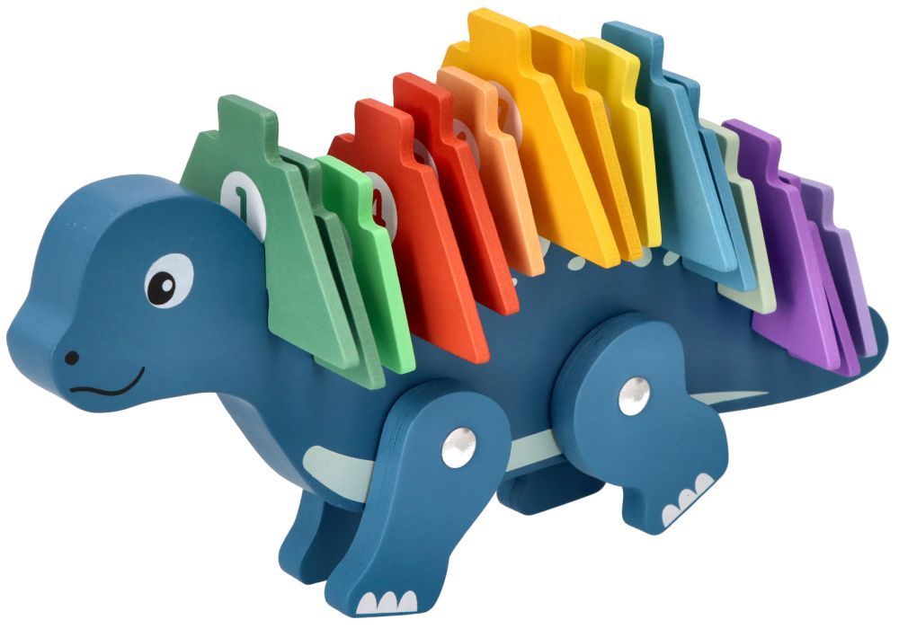 NEF Dřevěný dinosaurus - Puzzle s čísly - Luceda.cz