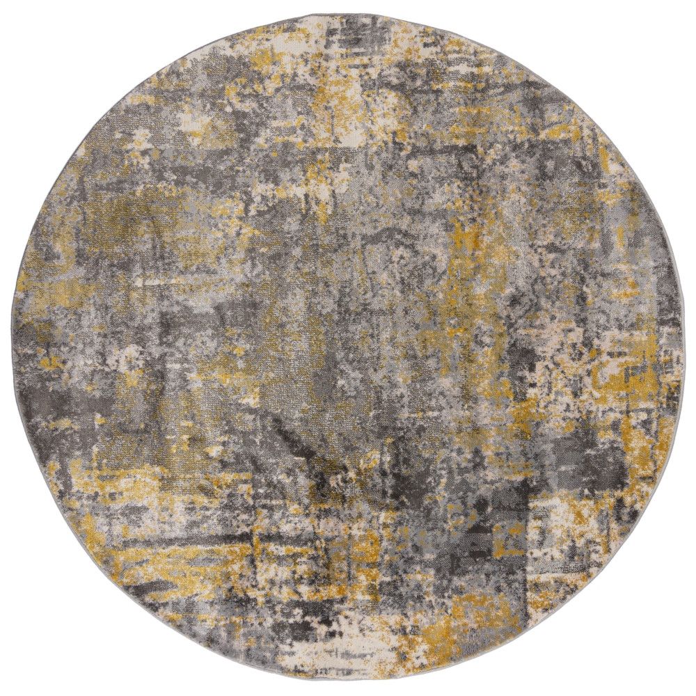 Flair Rugs koberce Kusový koberec Cocktail Wonderlust Grey/Ochre kruh - 160x160 (průměr) kruh cm - Mujkoberec.cz