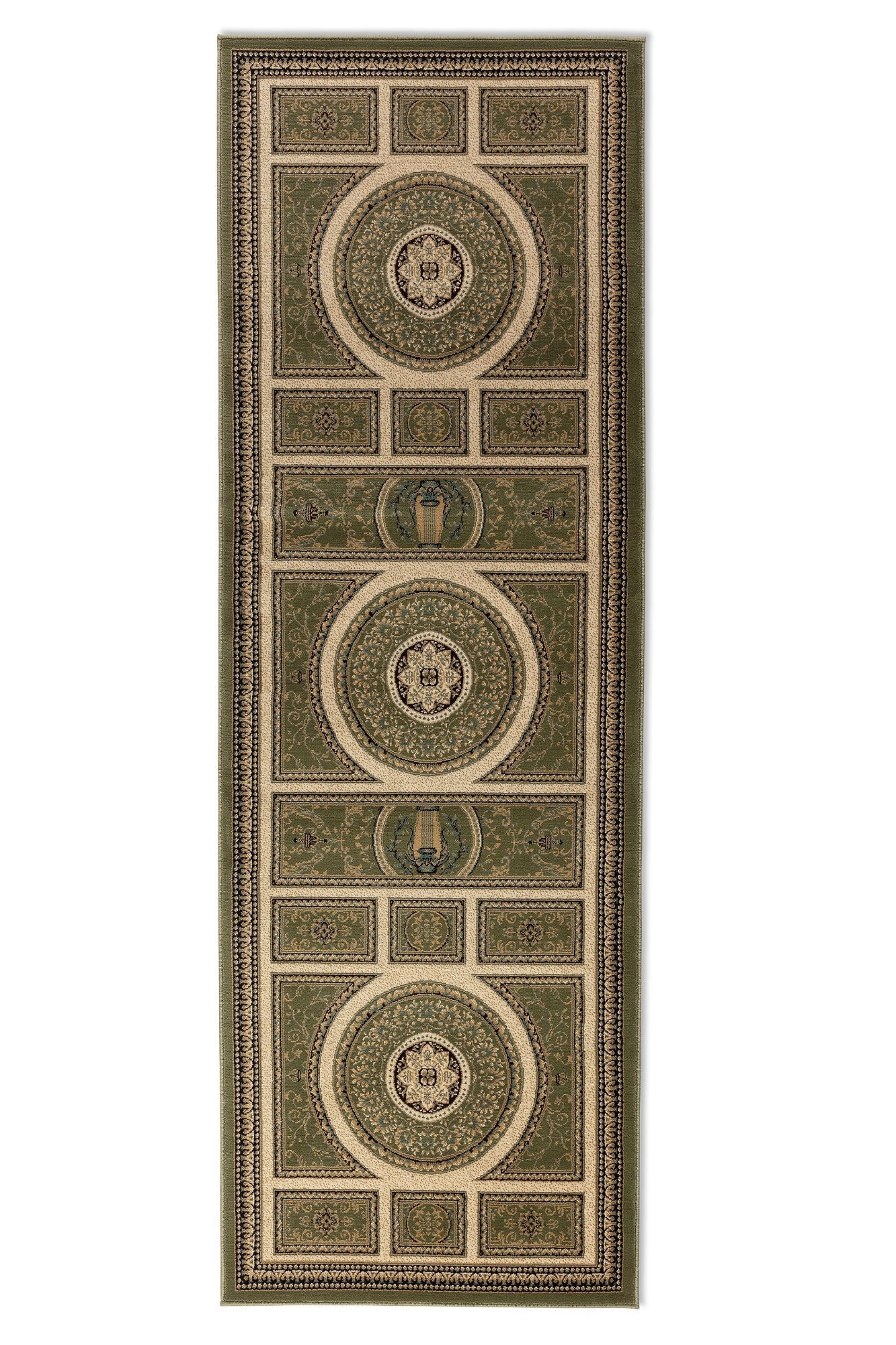 Nouristan - Hanse Home koberce Běhoun Herat 105991 Green Cream - 80x240 cm - Mujkoberec.cz