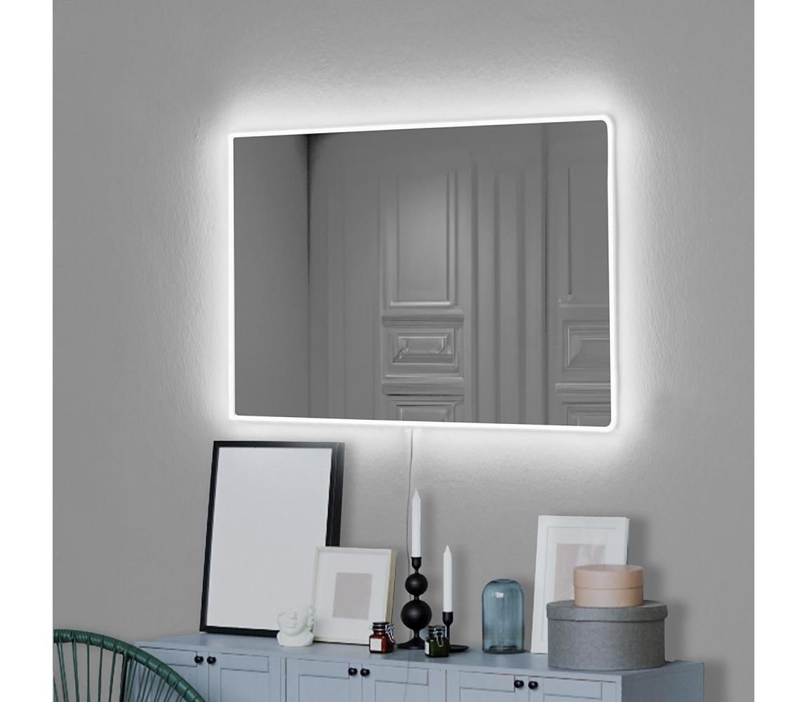  LED Nástěnné zrcadlo s podsvícením RECTANGULAR 60x40 cm bílá  -  Svět-svítidel.cz