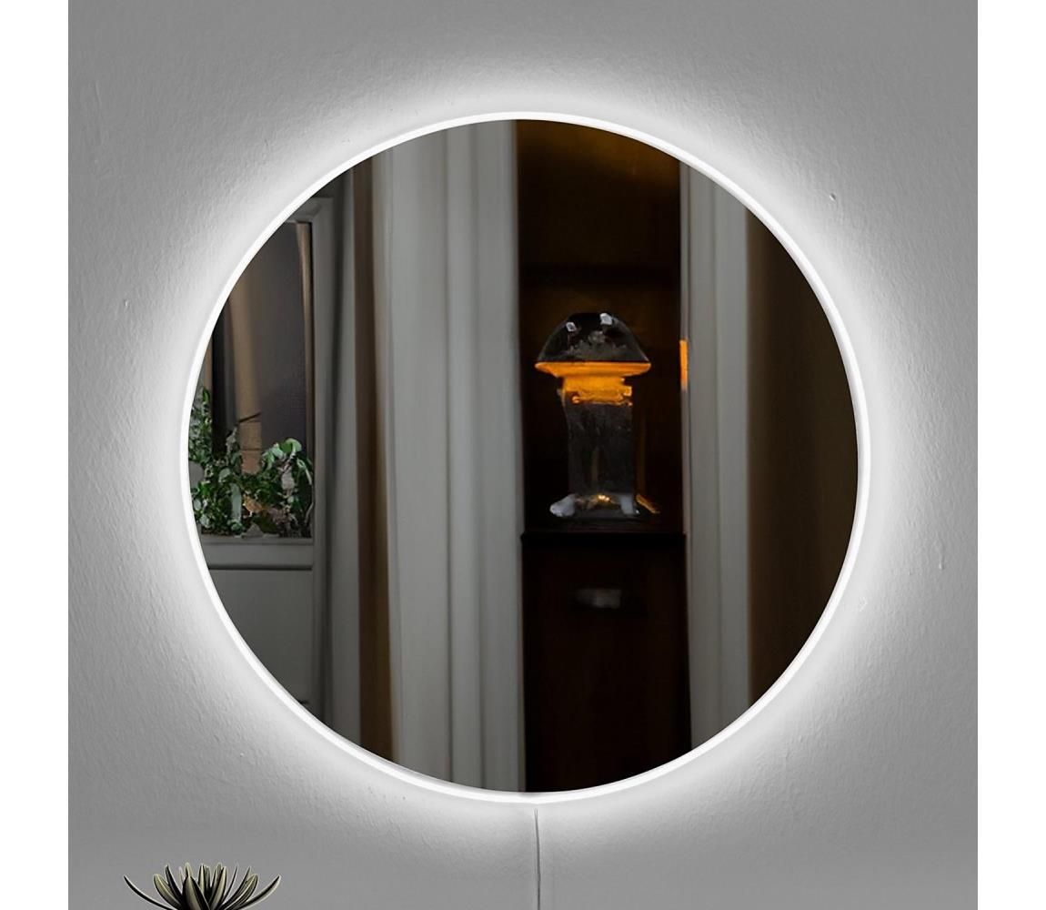  LED Nástěnné zrcadlo s podsvícením ROUND pr. 40 cm bílá  -  Svět-svítidel.cz