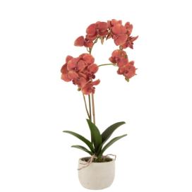 Dekorace umělá květina Orchidej s květináčem - 32*32*57 cm J-Line by Jolipa