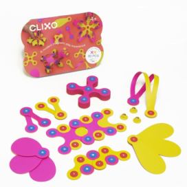 4L CLIXO: Magnetické bloky CREW PACK RŮŽOVÁ/ŽLUTÁ, 30 ks