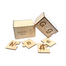 FK Dřevěné puzzle - ABECEDA, Přírodní