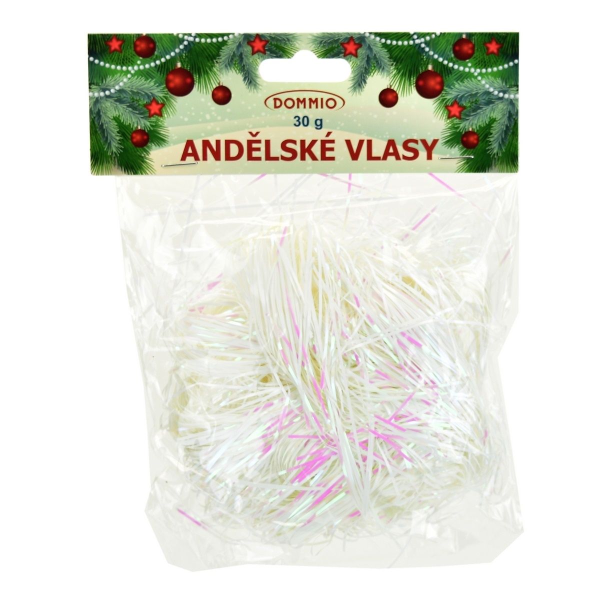 Vánoční dekorace Andělské vlasy 30 g, bílá, laser efekt - 4home.cz