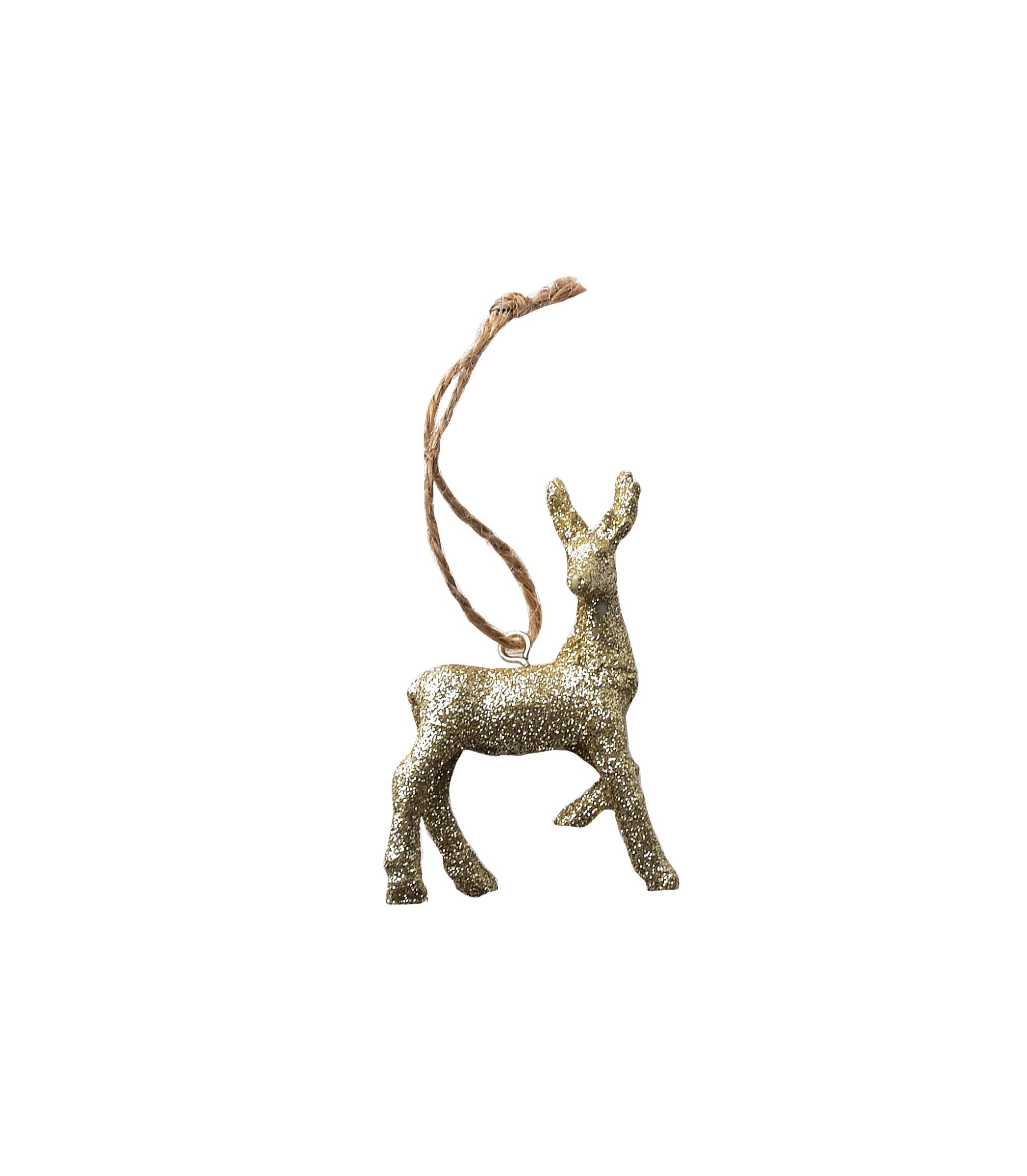 Mondex Since 1986 Vánoční závěsná figurka SANTA LILA DEER 7,6 cm zlatá - Houseland.cz