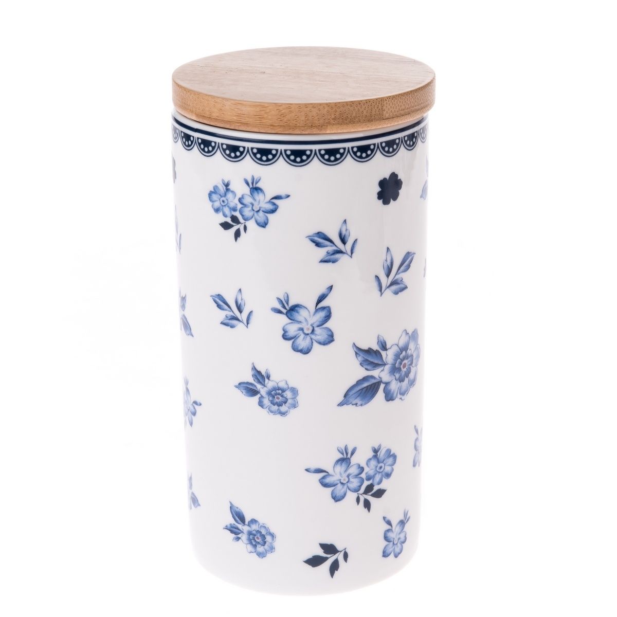 Porcelánová dóza s bambusovým víkem Floral, 500 ml - 4home.cz