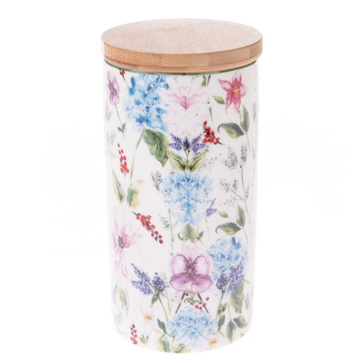 Porcelánová dóza s bambusovým víkem Flower Garden, 500 ml - 4home.cz