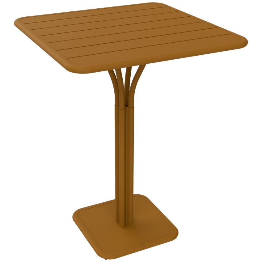 Hnědý kovový barový stůl Fermob Luxembourg Pedestal 80 x 80 cm - Designovynabytek.cz