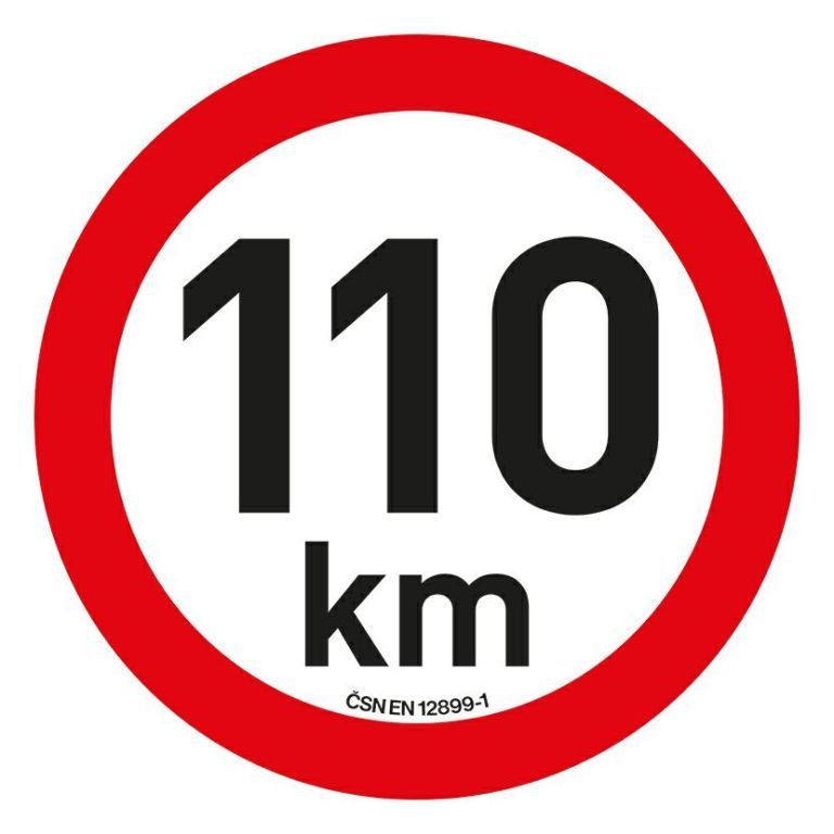 Samolepka omezení rychlosti 110 km/h, 20 cm, reflexní - Kokiskashop.cz