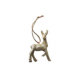 Mondex Since 1986 Vánoční závěsná figurka SANTA LILA DEER 7,6 cm zlatá