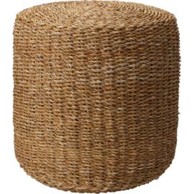 Home Styling Collection Bohatě zdobený puf z mořské trávy, průměr 40 cm