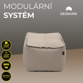 Deokork Zahradní textilní stolek/taburet MODULTEX (cappuccino)