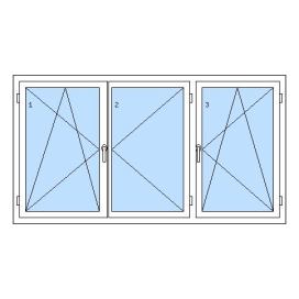 POŠKOZENÉ !!! Trojkřídlé plastové oknoREHAU AD Classic - SKLADOVÁ-OKNA.cz - 2200 x 1200