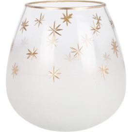 Home Styling Collection Svícen na čajovou svíčku ve tvaru sklenice, Ø 14 cm, bílý