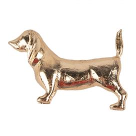 Zlatá kovová úchytka jezevčík Dachshund - 6*4*4 cm / S3 cm Clayre & Eef