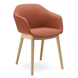 LD SEATING - Židle RIVA RI-02,D s dřevěnou podnoží