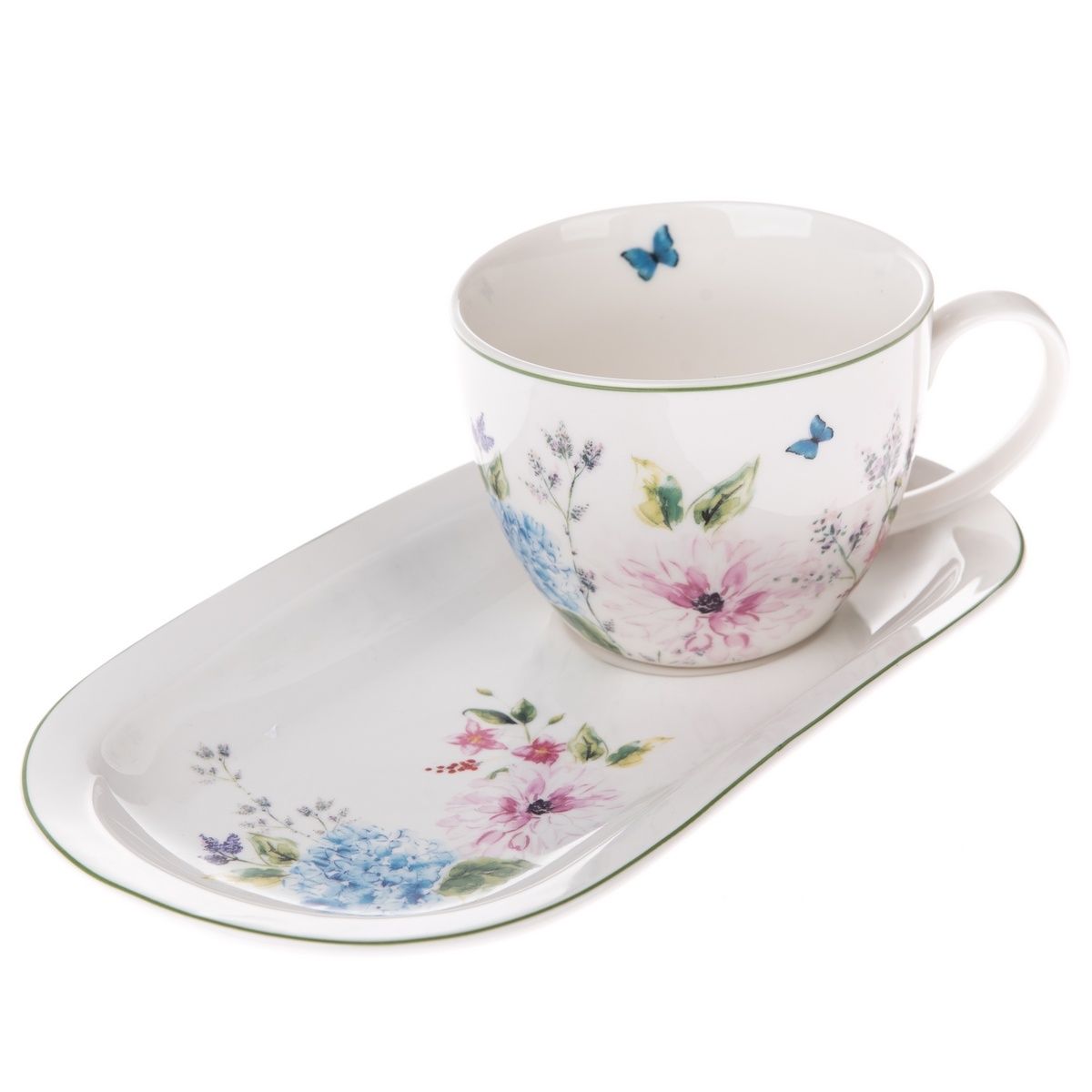 Porcelánový hrnek s podnosem Flower Garden, 445 ml - 4home.cz