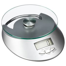 Secret de Gourmet Kuchyňská váha, elektronické sklo, LCD, max. 5 kg, šedá