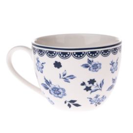 4dílná sada porcelánových šálků Floral, 90 ml