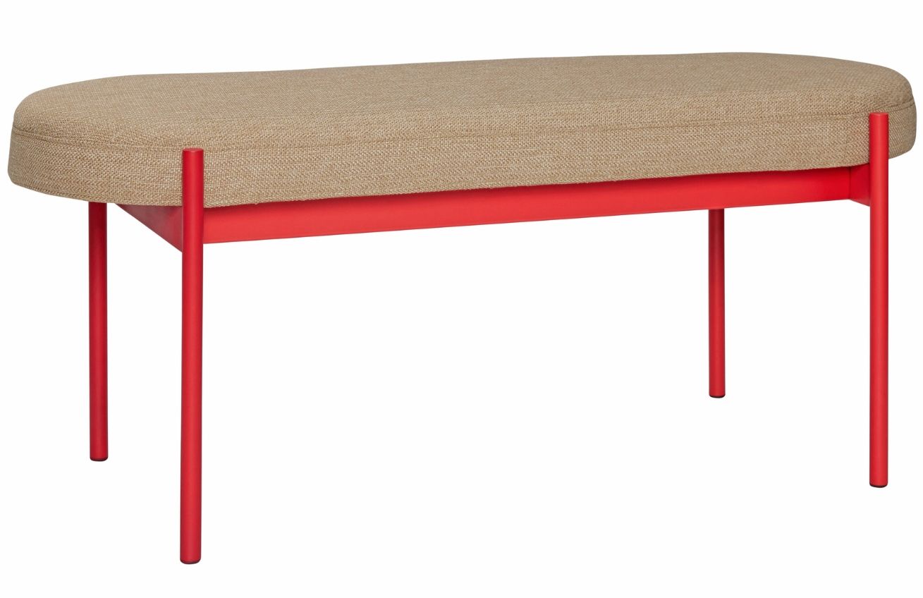 Béžová čalouněná lavice Hübsch Klint 110 cm - Designovynabytek.cz