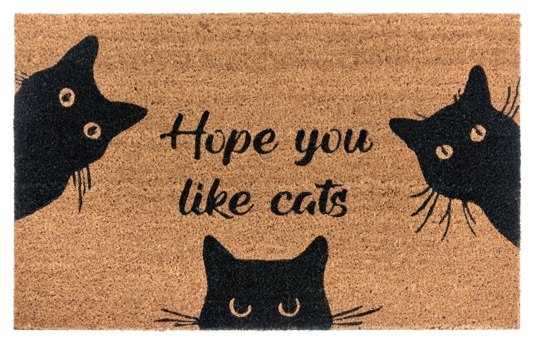 Hanse Home Collection koberce Rohožka Hope you like cats 105667 - na ven i na doma - 45x75 cm - Mujkoberec.cz