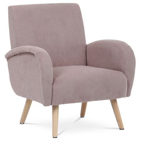 Křeslo relaxační, růžová látka, dřevěné nohy. AK-345 PINK2 - NP-DESIGN, s.r.o.