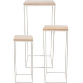 Home Styling Collection Sada kávových stolků s dřevěnou deskou, 3 kusy