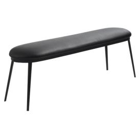 Černá koženková lavice Unique Furniture Gain 140 cm