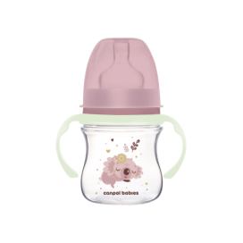 Canpol babies Antikoliková lahev EasyStart se svítícími úchyty SLEEPY KOALA 120ml růžová