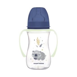 Canpol babies Antikoliková lahev EasyStart se svítícími úchyty SLEEPY KOALA 240ml modrá