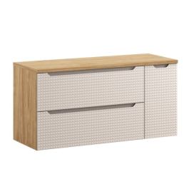 Comad Závěsná skříňka pod umyvadlo Luxor Beige s deskou 120 cm béžová/dub olejovaný