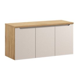 Comad Závěsná skříňka pod umyvadlo Luxor Beige I s deskou 120 cm béžová/dub olejovaný