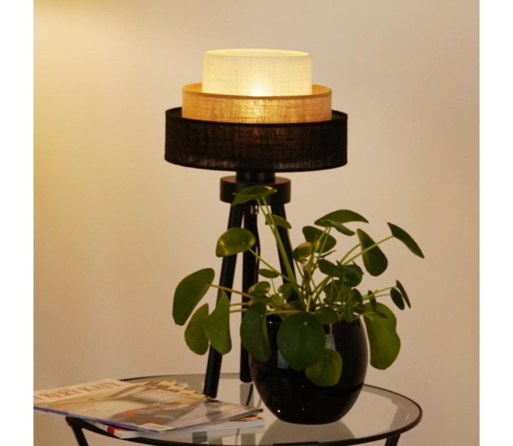 Brilagi Brilagi - Stolní lampa ASPEN LUNETA 1xE27/15W/230V černá/béžová/krémová  -  Svět-svítidel.cz