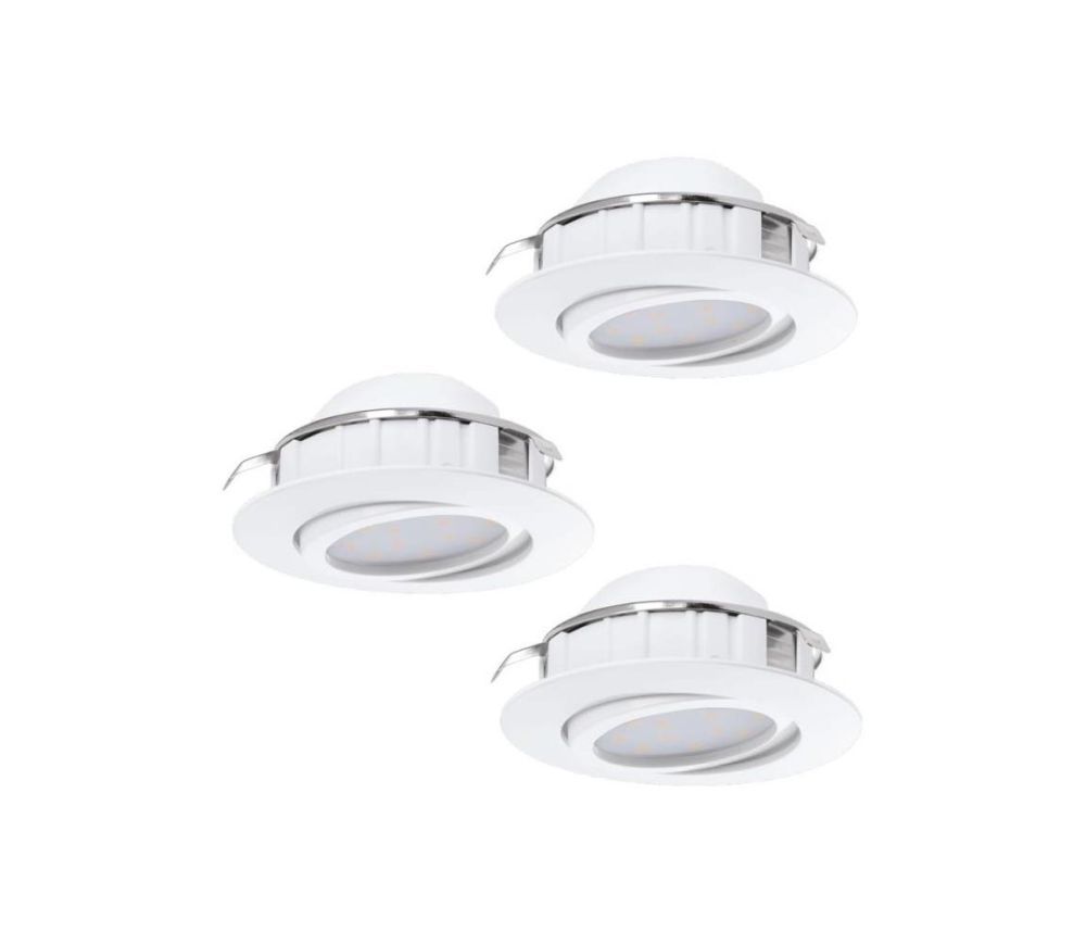 Eglo Eglo 78755 - SADA 3x LED Podhledové svítidlo PINEDA 1xLED/6W/230V 3000K bílá  -  Svět-svítidel.cz