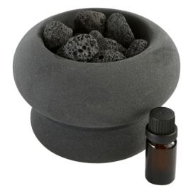 Atmosphera Aroma difuzér MALAKITE s kameny + 10 ml vonného oleje, antracitový