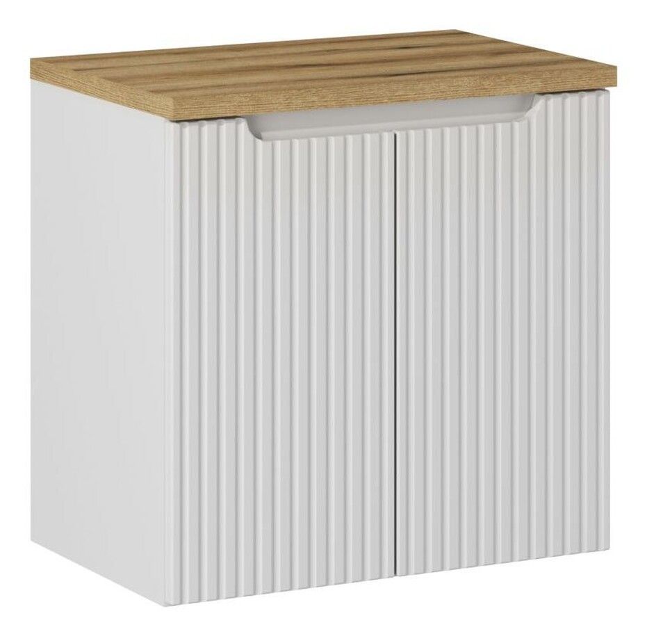 Comad Závěsná skříňka pod umyvadlo Nova White II s deskou 60 cm bílá/dub evoke - Houseland.cz