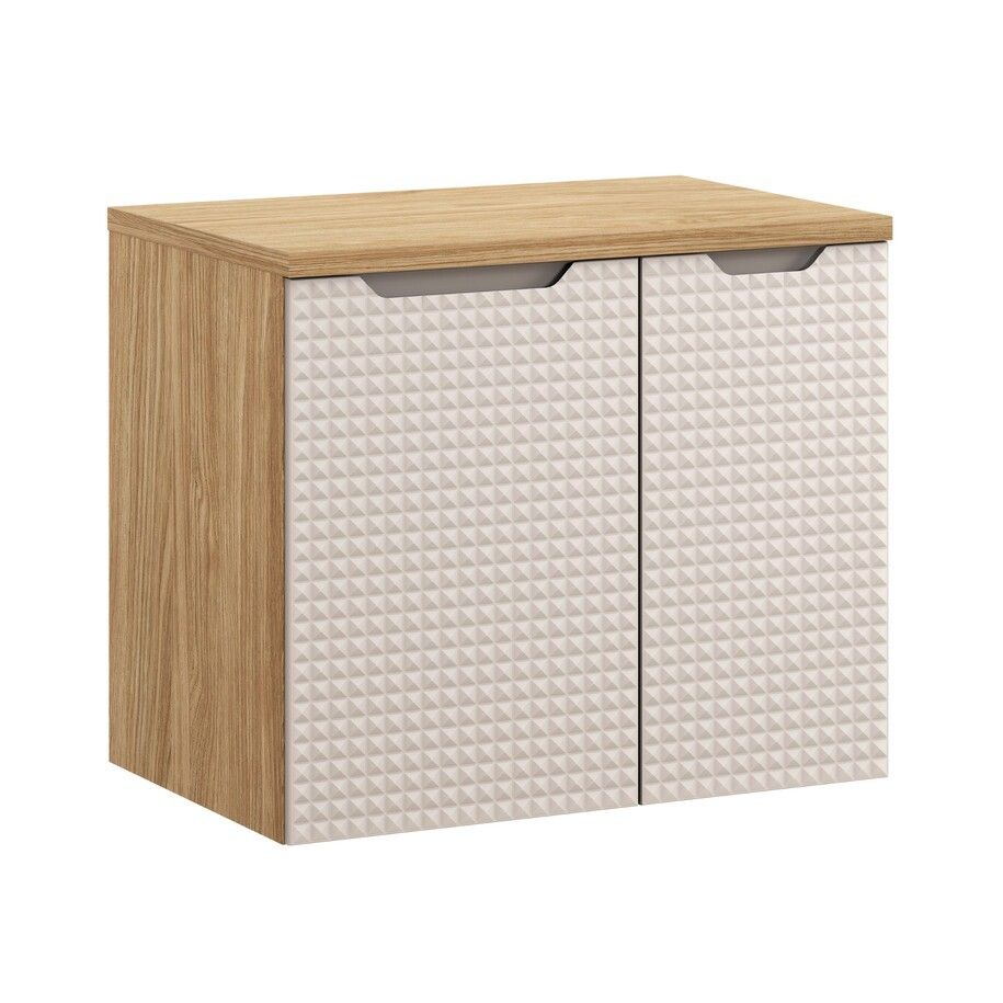 Comad Závěsná skříňka pod umyvadlo Luxor Beige s deskou 70 cm béžová/dub olejovaný - Houseland.cz