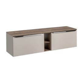 Comad Závěsná skříňka pod umyvadlo SantaFe s deskou 180 cm taupe/dub santa fe vintage