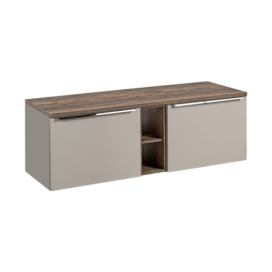 Comad Závěsná skříňka pod umyvadlo SantaFe s deskou 140 cm taupe/dub santa fe vintage