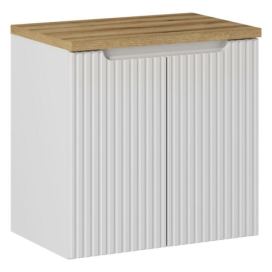 Comad Závěsná skříňka pod umyvadlo Nova White II s deskou 60 cm bílá/dub evoke