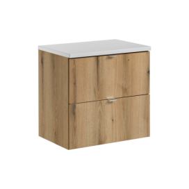 Comad Závěsná skříňka Nova Oak s deskou 60 cm dub evoke/bílá