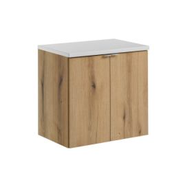 Comad Závěsná skříňka Nova Oak II s deskou 60 cm dub evoke/bílá