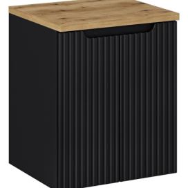 Comad Závěsná skříňka Nova Black II s deskou 50 cm černá/dub evoke