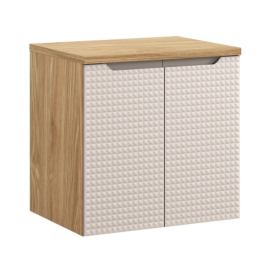 Comad Závěsná skříňka pod umyvadlo Luxor Beige I s deskou 60 cm béžová/dub olejovaný