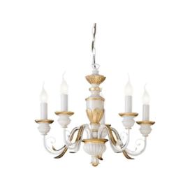 Ideal Lux Ideal Lux - Lustr na řetězu FIRENZE 5xE14/40W/230V pr. 55 cm bílá/zlatá 